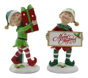 RC Home Decor Set of 2 Christmas Elf Figurines Holiday Elves