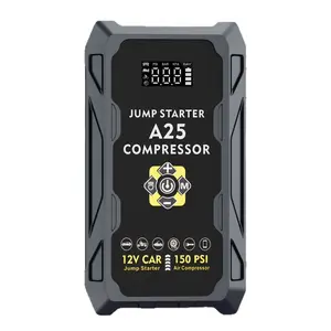 Car emergency starting power supply and inflator all-in-one device, 12V large-capacity portable multi-function car jump starter