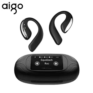 AIGO SJ295 OWS Wireless Bluetooth Earbuds, 85 Hours Playtime, Immersive Premium Sound, Long Distance Connection Headset with Charging Case, Light-Weight Headphones with Built-in Microphone