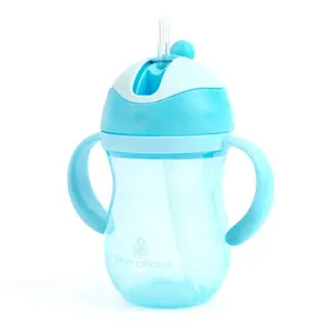 Primo Passi Blue Straw Cup - 9 Oz, Ideal for Drinks - Bottle, Drinkware