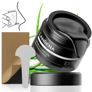 LANBENA Blackhead Mask, Upgraded 2.0 Bamboo Charcoal Nose Pore Strips, Black Head Remover Mask for Face, Puntos Negros, Deep Cleansing for All Skin Types, 30g+60pcs paper