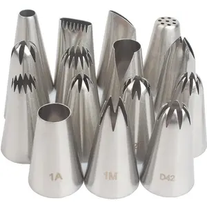 Stainless Steel Cake Decorating Tips Set, 15pcs/set Cake Decorating Tool, Pastry Decorating Tools for Cake, Cupcake, Cookie