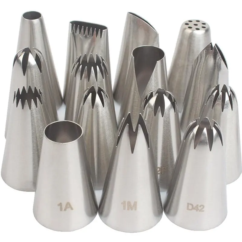 Stainless Steel Cake Decorating Tips Set, 15pcs/set Cake Decorating Tool, Pastry Decorating Tools for Cake, Cupcake, Cookie, Cake Decoration Supplies