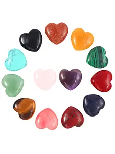 20mm Hearts Set (3/5/8/12PCS) - Natural Healing Crystal, Natural Crystals, Natural Crystal Stones, Crystal Ornaments for Love & Peace, Positive Energy Decor, Spiritual Gift, Home Office Decor