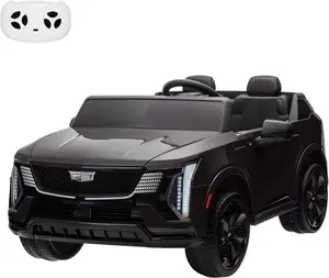 GAOMON Black 24V Two Seater Licensed Cadillac Ride On Car For Kids With Remote Control Powerful 130W Motors Music Led Lights Spacious Design Full Wheel Suspension Black