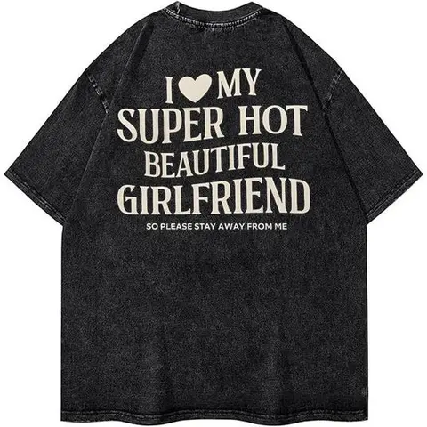 I Love My Girlfriend Shirt, Funny Boyfriend Gift, I Heart My Girlfriend Shirts, Valentine Shirt Gift, Hot Girlfriend TShirt washed pure cotton
