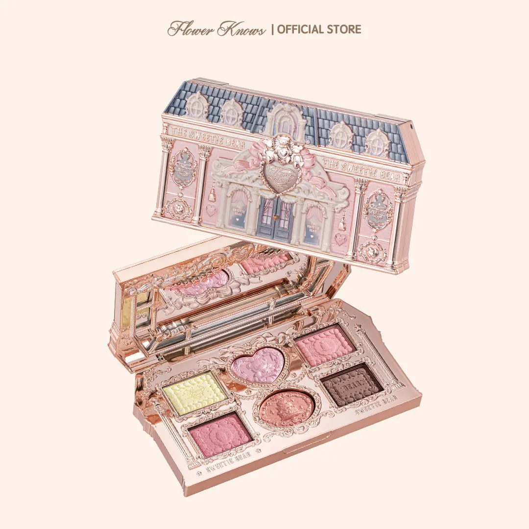 Flower Knows The Sweetie Bear Collection 6-Color Makeup Palette, Long-Lasting, High Pigment with Matte and Glitter Powder, Ideal For Valentine Gift, Vacation or Date, #summerwins, #DealsForYouDays