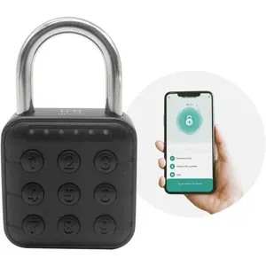 Combination Lock for Locker, Smart Padlock, Gym Locker Lock with Code TUYA App Control Unlock for School Lockers, Suitcase, Luggage, Black