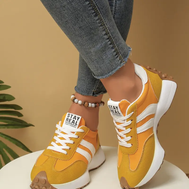 Women's Comfortable Lace-Up Sports Shoes, Lightweight Multi-Functional Casual Shoes, Everyday Casual Sneakers, All-Season Wear, Anti-Slip Rubber Sole