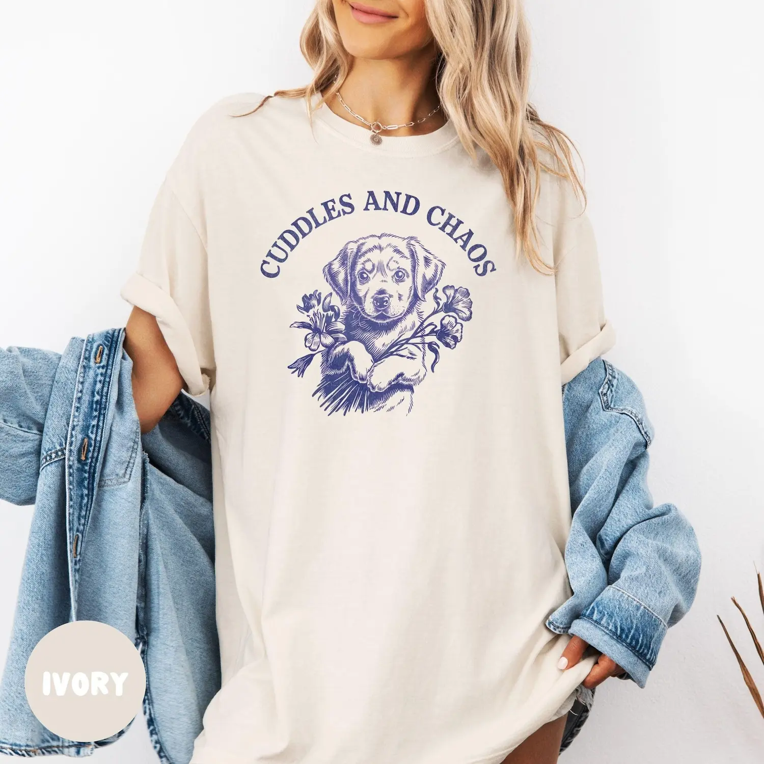 Cuddles and Chaos Unisex Garment-Dyed T-shirt, Funny Hilarious Kitten Meme Shirt, Weirdcore, Sarcastic, Unhinged, Dark Humor Tee, Mental 2
