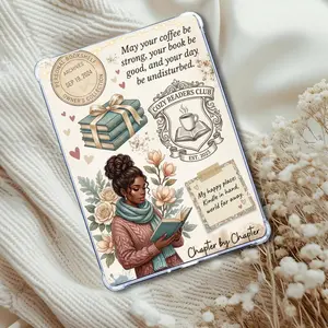 Cozy Reader Club Black Girl Insert: Kindle or eReader Decor for Book Lovers