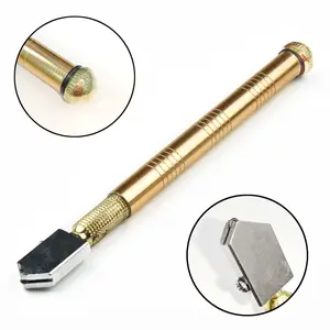 Glass Cutter with Diamond Head & Steel Blade for 3-15mm Glass, Anti-Slip Handle Tool for Precision Cutting Work Professional Cutter for Thick Glass Mosaic and Tiles - Pencil Shape & Design, Ideal Gift