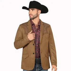 MONTERO Men's Suede Embroidery Blazer MT2182 Slim Fit Stylish and Fitted