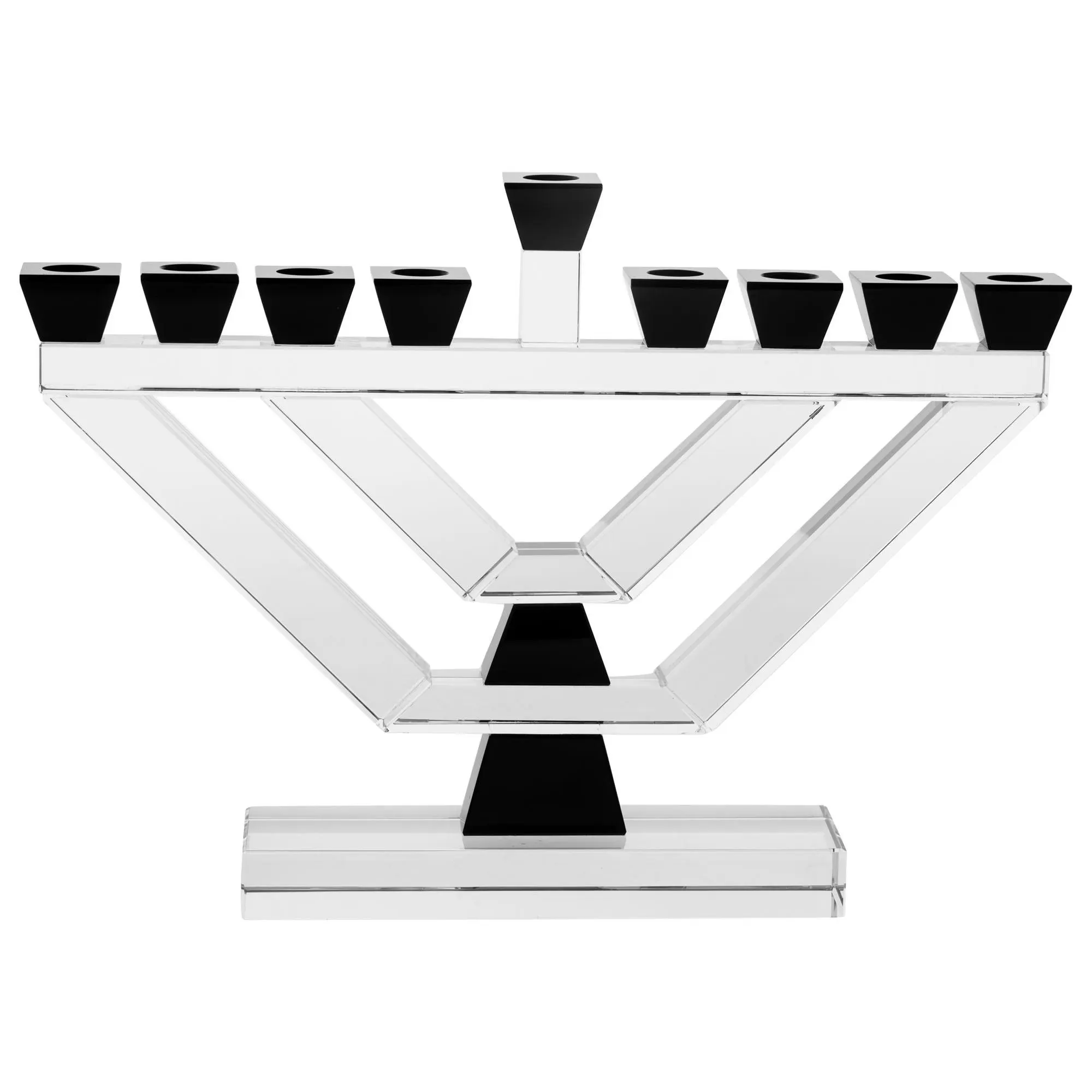 Copa Judaica Crystal Menorah with Black Accents