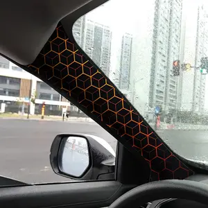 Jdm Car Interior a Pillar Modification Upgrade, Gold 3D Space Pattern Self-Adhesive Elastic Patch, Universal Fit, Car Interior Decor