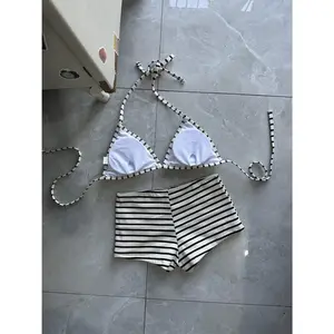 Women's High-Waist Split Polyester Bikini Set - Fairy Sweet, Boho Chic Polka Dot Swimwear with Top & Bottoms, 2026 Trendy Beach Vacation Summer Party Swimwear, Polka Dot Set, Set Includes Top&Bottoms