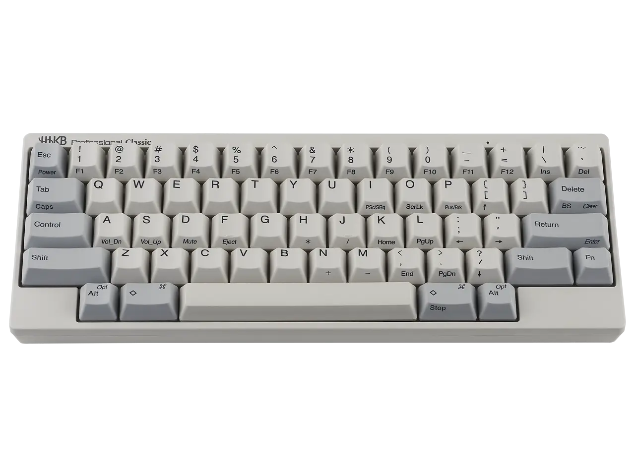 Happy Hacking Keyboard Professional Classic (Wired, USB-C, Mac, Windows, White, Printed) with 2 Year Advance Exchange Warranty CG01000-296201