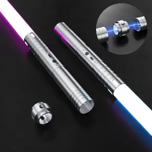 USB Rechargeable LED Light Saber, 2 Counts/set RGB Color Changing LED Light Saber, Toy Light Saber for Party, Home Decor, USB Rechargeable Lightsaber