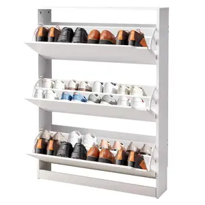 【fathersdaygift】VEVOR Shoe Cabinet with 3 Flip Drawers,Modern Shoes Storage Cabinet with Anti-Tipping DeviceFreestanding Shoe Rack OrganizerIdeal for EntrywayHallwayBedroomLiving RoomClosetWhite