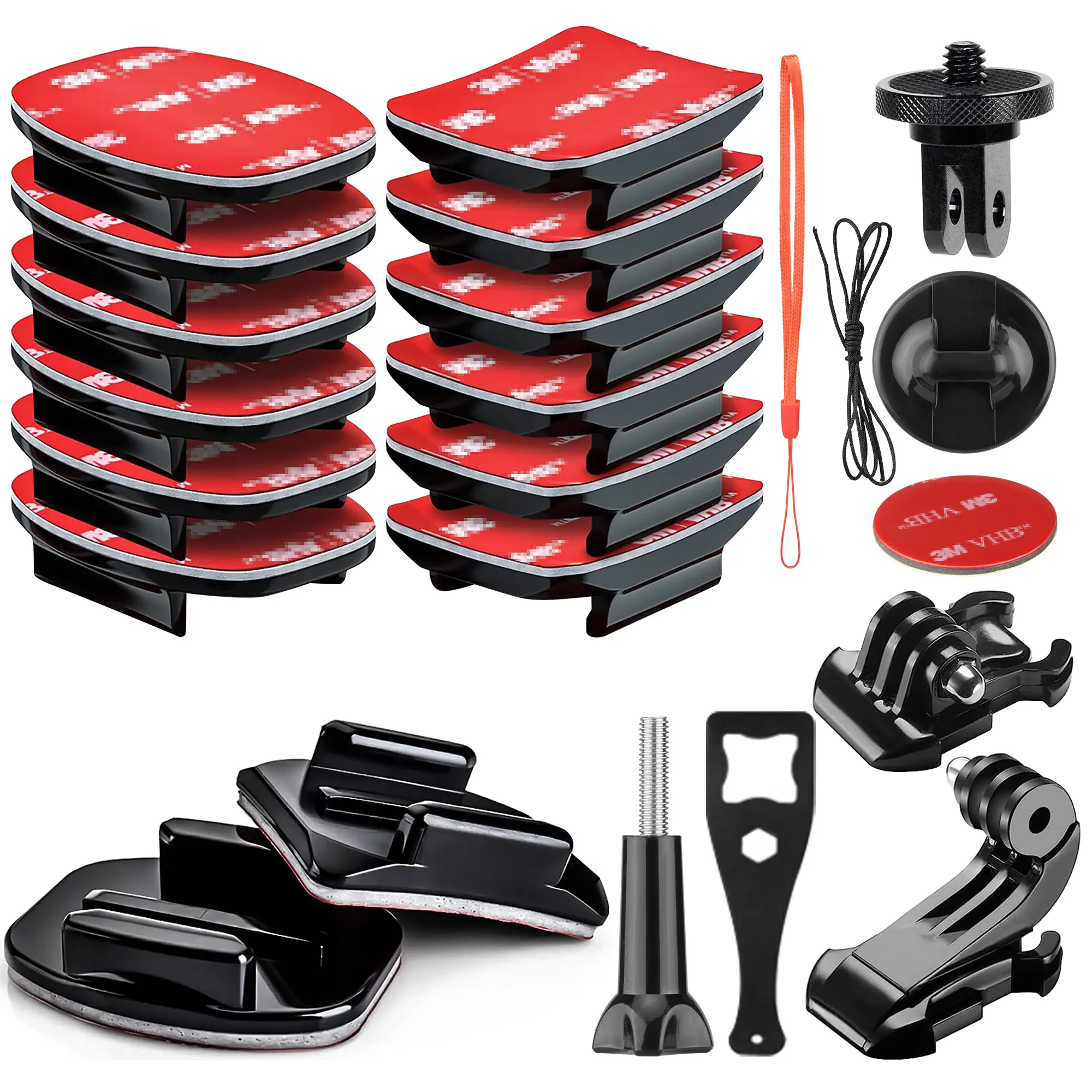 Gopro Hero 13/12/11 Compatible Adhesive Mount Kit, Dual Base Options (flat & Curved), Secure Camera Fixing Solution, Photography Camera Accessories