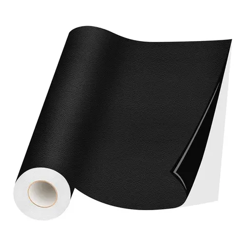 Strong Self-Adhesive Leather Repair Patch Tape Kit - No Need for Heating, Easy Fix for Tears, Scuffs, Scratches, Holes on Furniture, Car Seats, Vinyl Surfaces - Black, 12x54 in