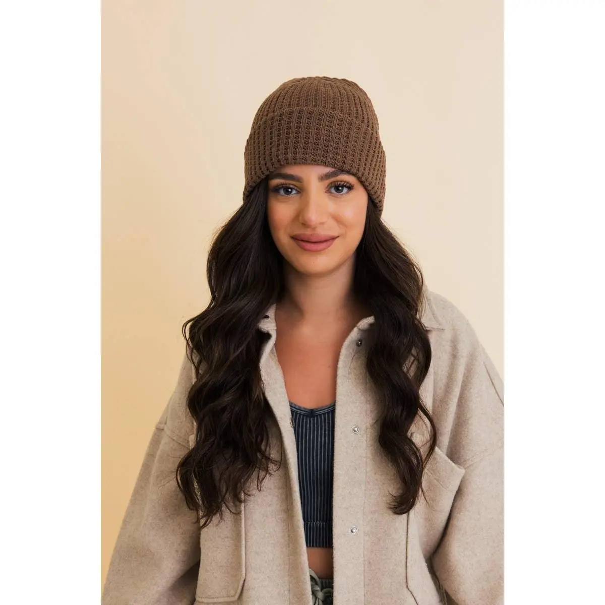 Toasty Waffle Puff Beanie - Mocha Toasty Waffle Puff Beanie - Mocha