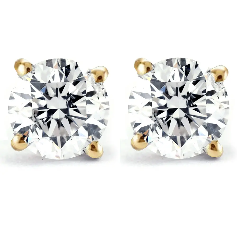 Certified 1/2 Ct T.W. Diamond Studs 14k Yellow Gold Earrings Certified 1/2 Ct T.W. Diamond Studs 14k Yellow Gold Earrings