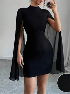 Women's Solid Color Dress, Elegant Sleeveless Bodycon Chic Minimalist Fashion Casual Dress for Daily Outdoor Wear, Women Dress for Spring Fall, Womenswear
