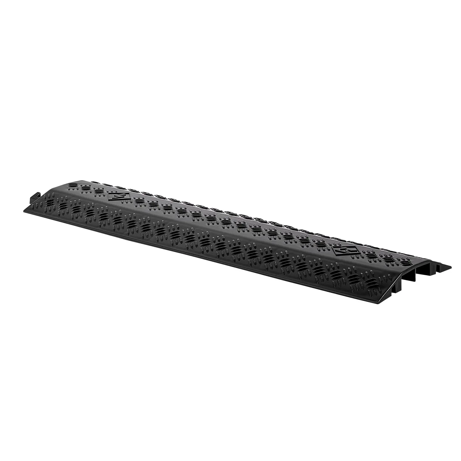 VEVOR 2-Pack Heavy-Duty Dual-Channel Floor Cable Cover Ramps, 17500 lbs/Axle Load PP Plastic Cord Protector for Motorcycles, Bikes, Carts, High-Traffic Areas, Indoor/Outdoor Use, Father's Day Gift Option, Scooters