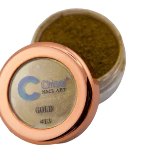 Chisel Nail Art Gold Chrome Nail Art DIY Tools with  gold shiny  Effect for Easy Application Glitter Shimmer