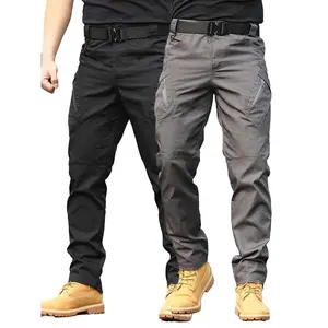 2PCS Men'S Tactical Work Pants , Multi-Pocket, Durable Fabric for Hiking, Outdoor Activities, and Construction, Durable Fabric Menswear Breathable Casual Cargo Day Big Small Zipper Beige Black+Grey Plain Stylish