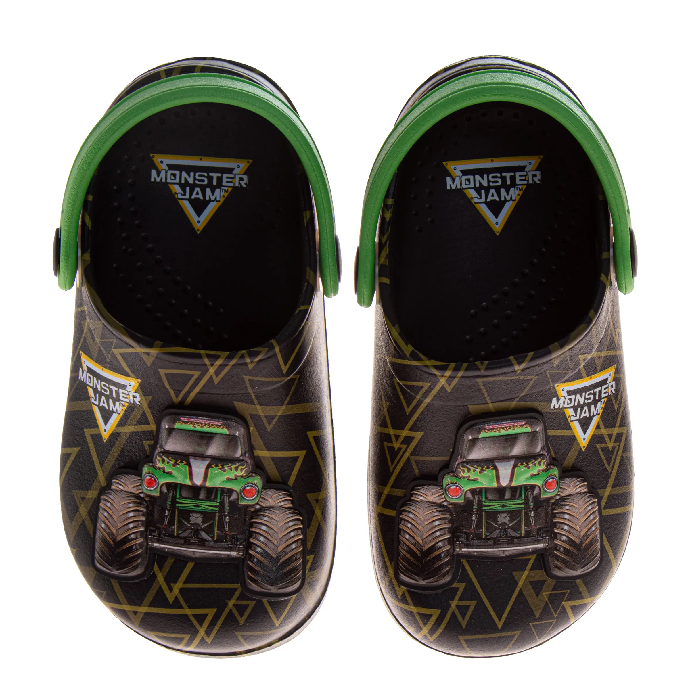 Monster Jam Boys Grave Digger Slip-On Clogs with Back Strap (Toddler), Pu Rubber Sandals, Slide On Sandals, Kids