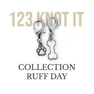 Ruff Day set of 2 medium clasp stitch markers for crocheting
