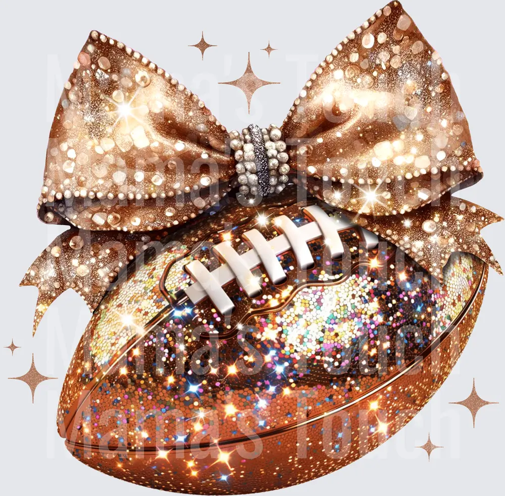 Football Bow - Football Design - Sports - DTF Transfer- Direct to Film Transfer - This is Not a Physical or Digital Product
