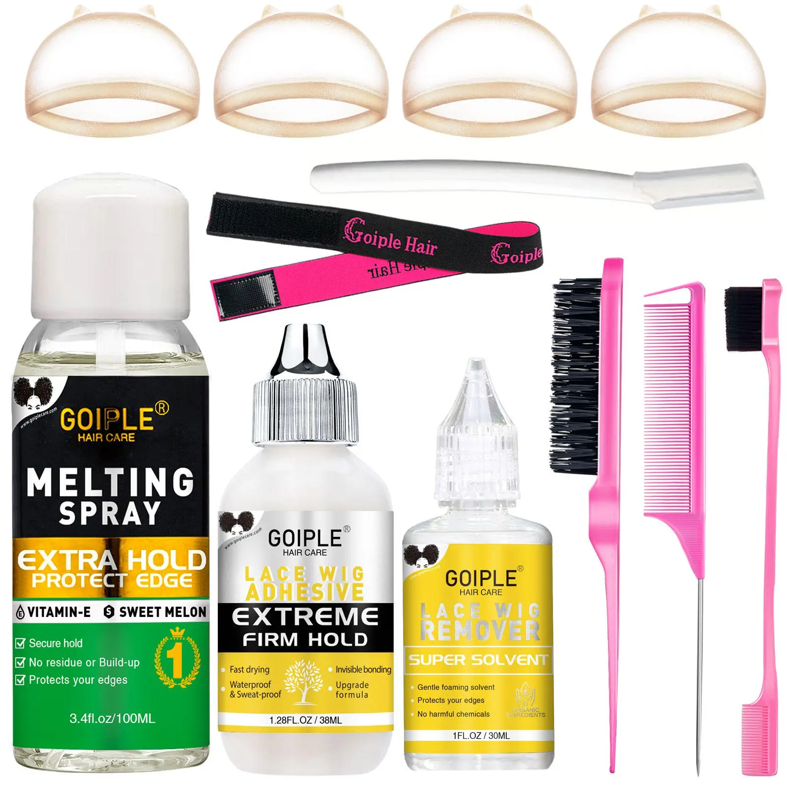 Lace Melting Spray for Wigs - Extra Hold Adhesive for a Natural Look, Wig Glue Alternative with HD Wig Cap and Wig Band Haircare Blend Hairline,back to school