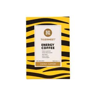 TIGERMEET Functional Energy Instant Coffee Beverage, Premium Arabica Herbal Blend, Sugar-Free Daily Energy Support, 6 Sachets