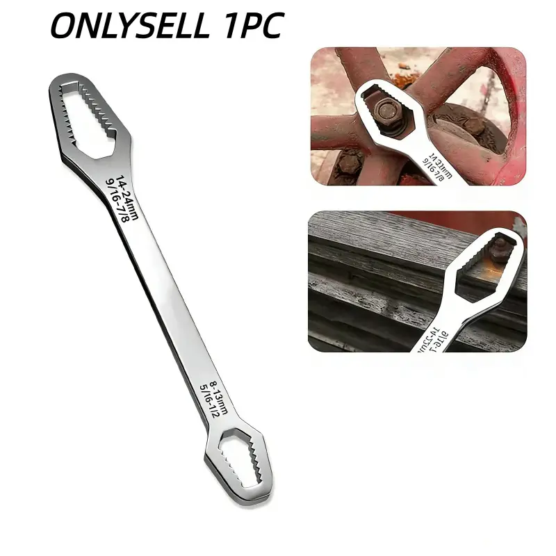 Universal Car Torx Wrench, 8-24mm Self-Locking Wrench, Dual-Head Torx Bit Socket, Anti-Slip Multifunctional Wrench, Professional Auto Tool