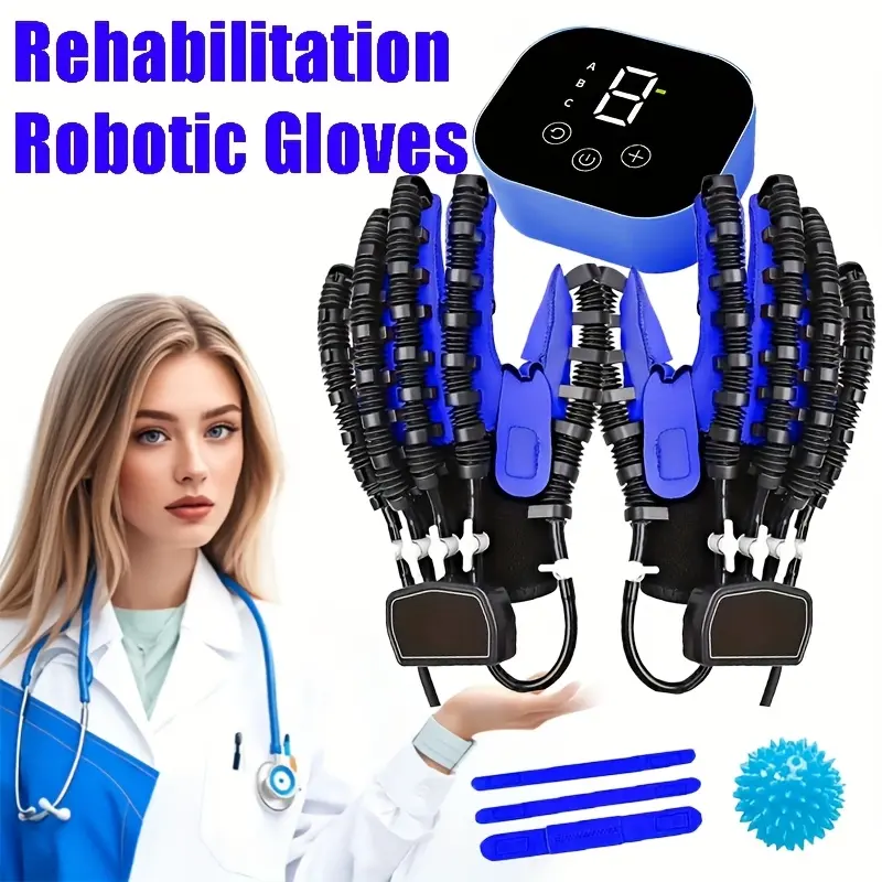 Rehabilitation Robot Gloves with Wrist Support - Stroke Hand Rehab Gear, Spasticity Relief, Finger Dexterity Trainer, Hemiplegia Rehab Support Device for Enhanced Hand Control