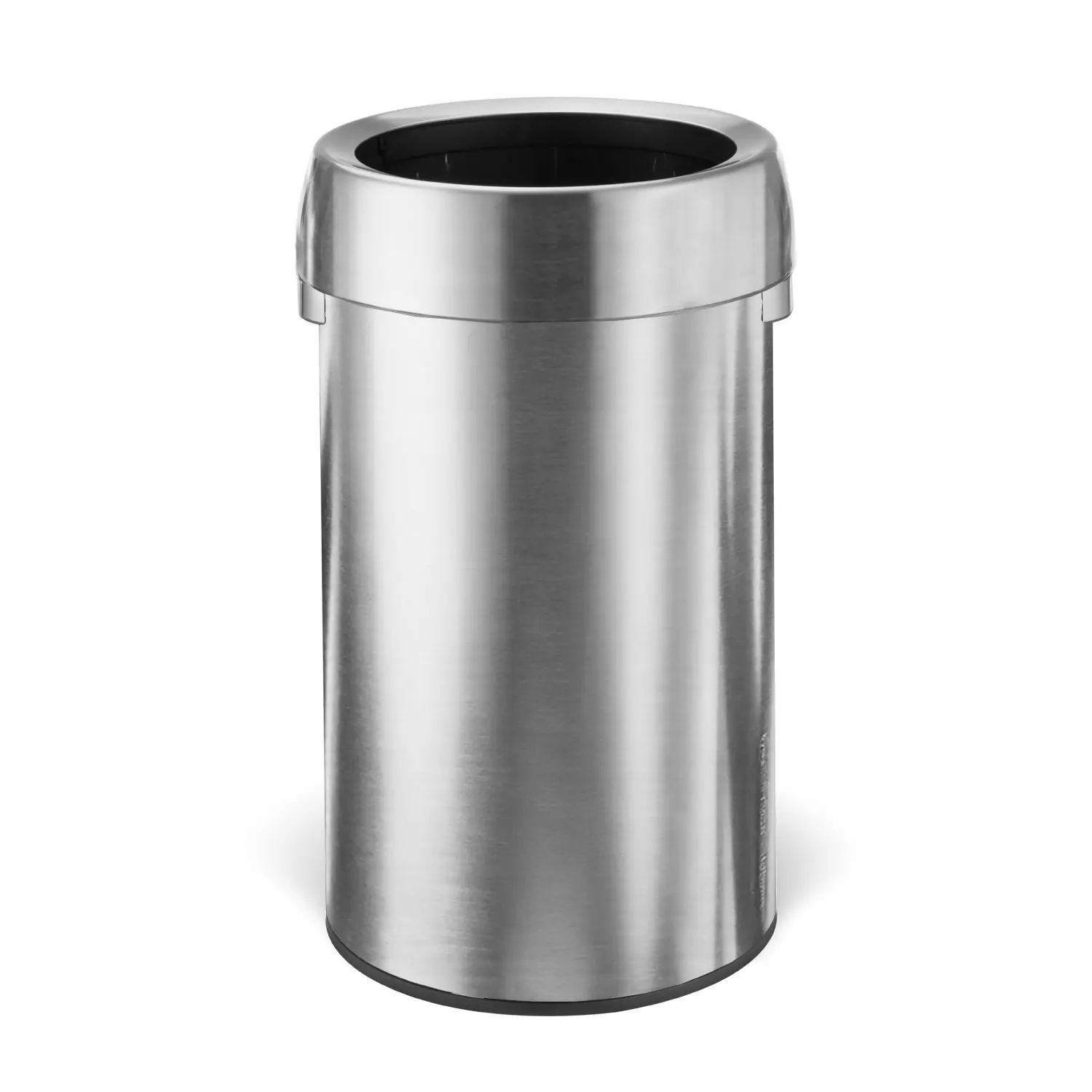 Home Zone Living 16 Gallon Stainless Steel Open Top Trash Can with Round Design