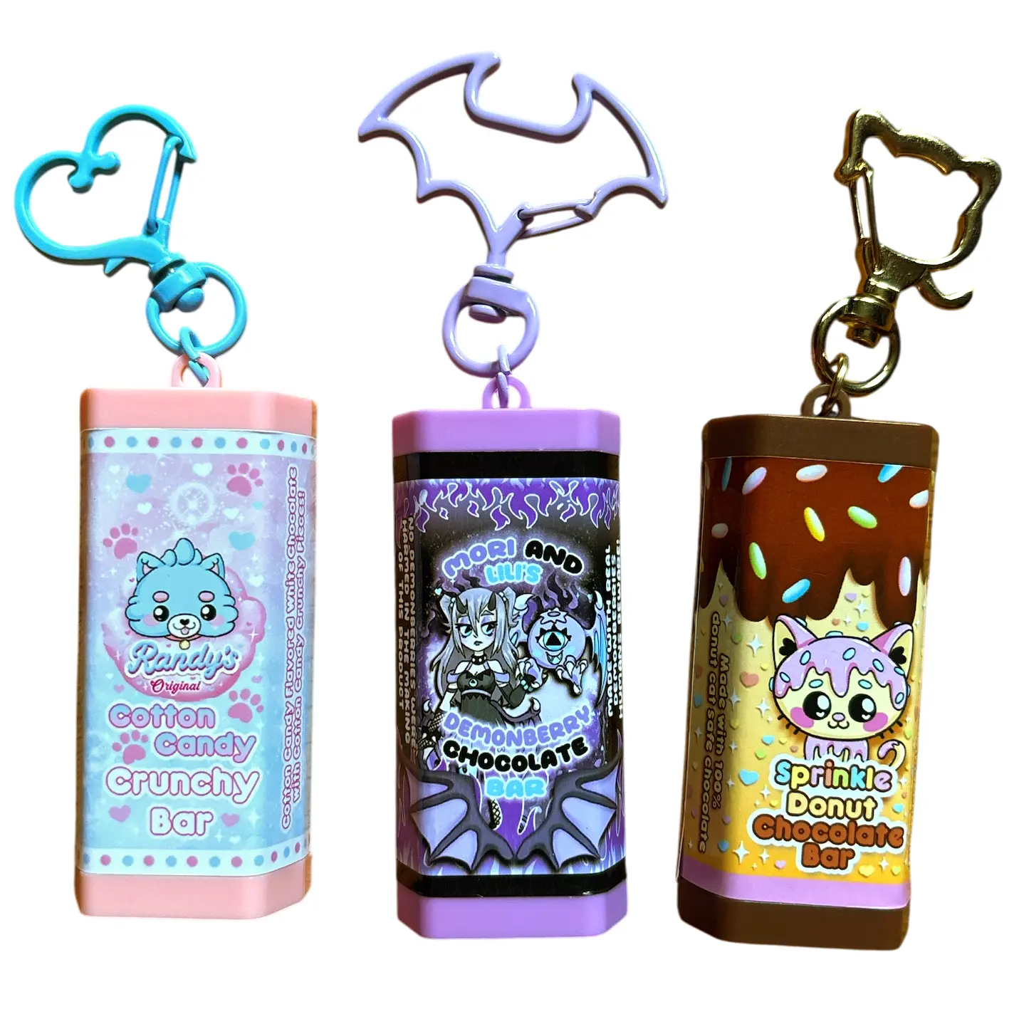 Chocolate Bar Snapping Clicky Keychain - Anime Magical Girl Kawaii Art Designs