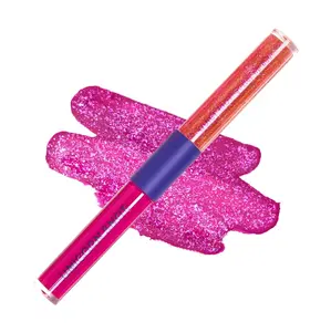 Quiet Riot Glitter Lip Duo, 2 in 1 Set w/ Matte Lipstick & Sparkly Glitter Lip Gloss - Bold, Vibrant Colors, Soft & Creamy Finish Glossy Cosmetic