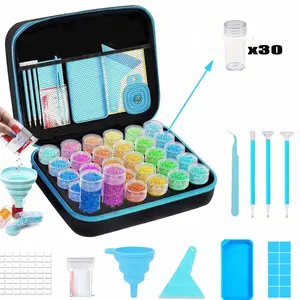 5D Diamond Painting Accessories Tool Kit Bag, 30/60/120/240 Slots, Suitable for Mosaic Art, Beadwork, DIY Craft, Gift for Diamond Painting Lovers, Diamond Art Tools, Diamond Painting Kits