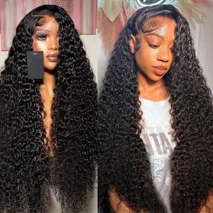 Gabrielle Hair 32inch Kinky Curly Lace Front Wigs Human Hair Pre Plucked 180% Density 13x4 13x6 HD Transparent Lace Frontal Curly Wigs Human Hair Deep Curly Human Hair Wigs For Women Natural Black # FallFreshnes #SummerVibes#tiktokshopspringglowup