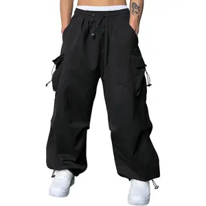 Men's Baggy Cargo Pants Elastic Waist Y2K Streetwear Oversized Parachute Joggers with Pockets for Skateboarding Daily Wear Casual Fashion Plus Size T-Shirt Soft Moisture Wicking Cotton Tees Print Men(Sheets)