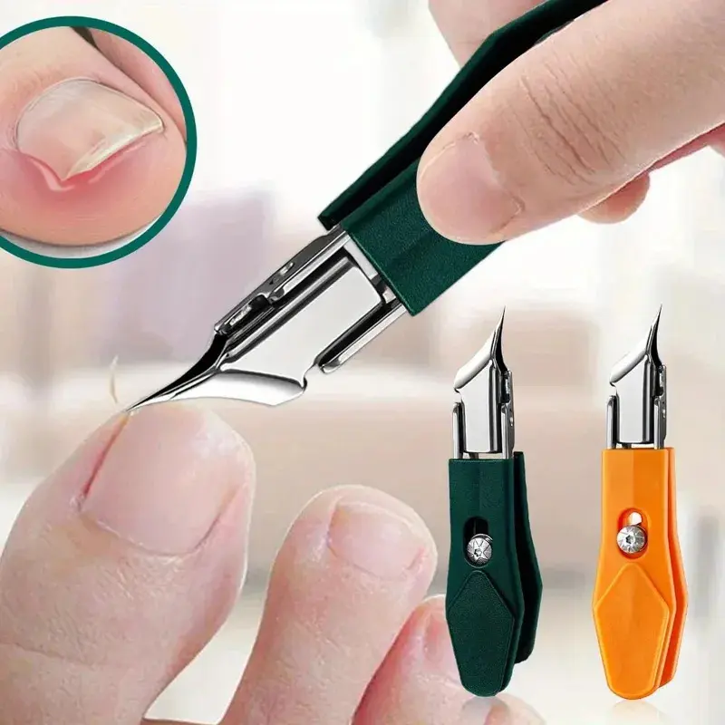 Toenail Clippers 25° Bevel Eagle Beak Wide Opening Stainless Steel Black Orange Green Professional Ingrown Toenail Trimmer for Thick Hard Nails Salon Pedicure Senior Foot Care