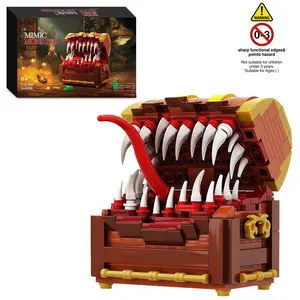 366 Pieces Original Treasure Chest Monster Building Set, Moc Assembly Toy, Ideal for Collectors, Holiday Gifts, Kids Toys, Desktop Decorations