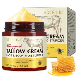 Meifenla Whipped Beef Tallow & Manuka Honey Nourishing Face Cream,Hydrate for Sensitive Skin,Moisture Body Lotion & Lip Balm Skincare Moisturizer Facial Beeswax body glaze Moisturizing Hydrating