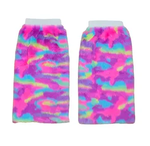Pink Rainbow Tye Dye Fluffy Leg Warmers/Boot Covers for Women - Womenswear, Clothing