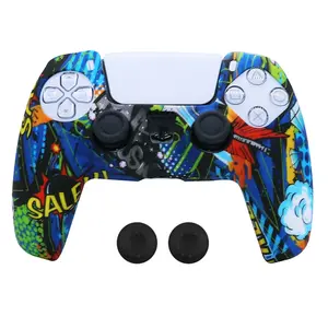 Soft  Silicone Cover Skin for PS5 Controller Gamepad Joysticks Case With Thumb Stick Grip Caps, Game Console Accessories