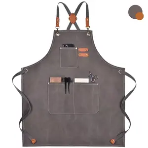 Painting Apron, Professional Bib Apron for Women And Men, Cross Back Apron with 3 Pockets for Kitchen Cooking Baking Artist Painting, Adjustable Canvas Bib Apron for Shop, Garden, Restaurant, Cafe